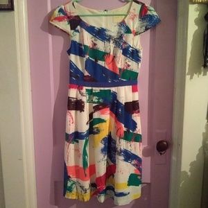 Modcloth Paintbrush Strokes Paint Splatter Dress
